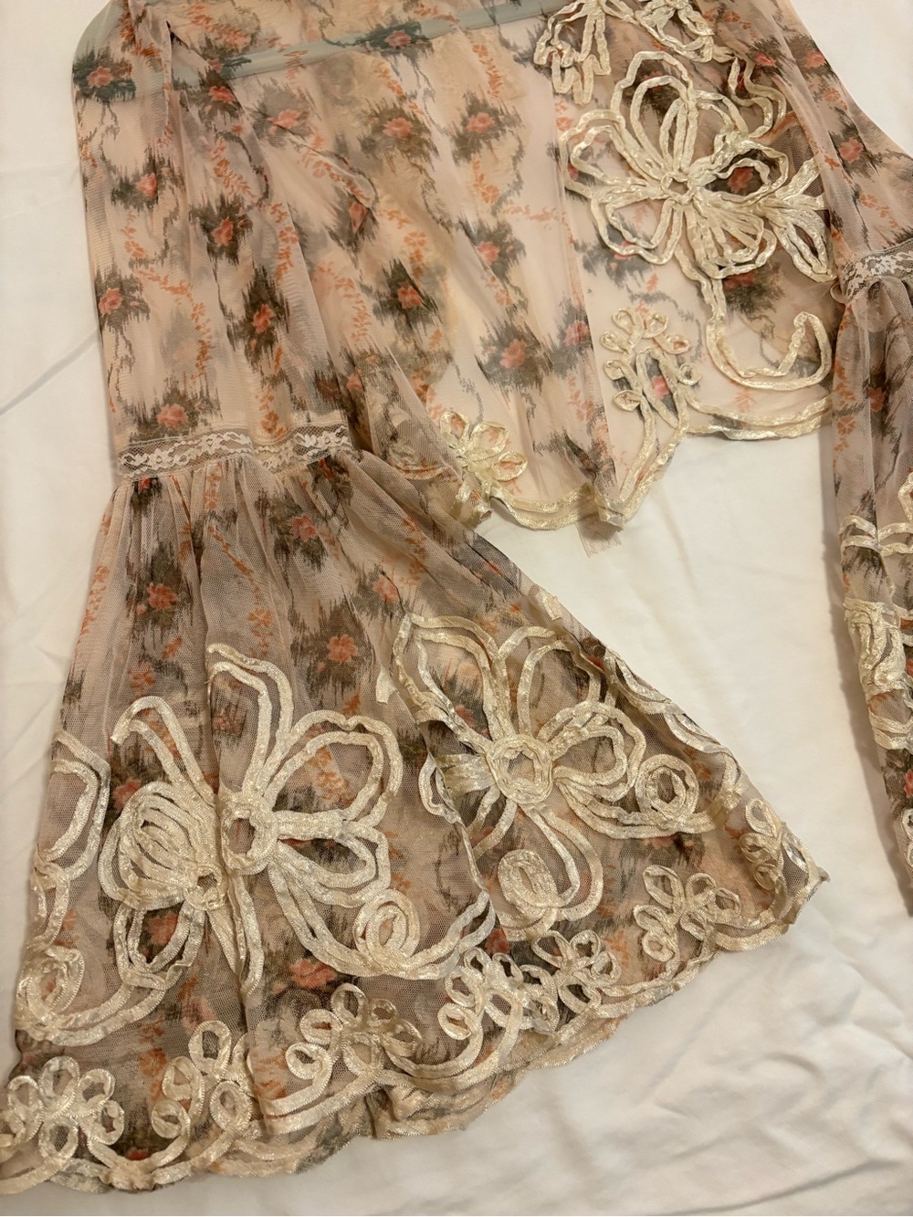 Free People Embroidered Daydream Top - Sheer/Embroidered - Cream/Blush - Picture 5 of 5